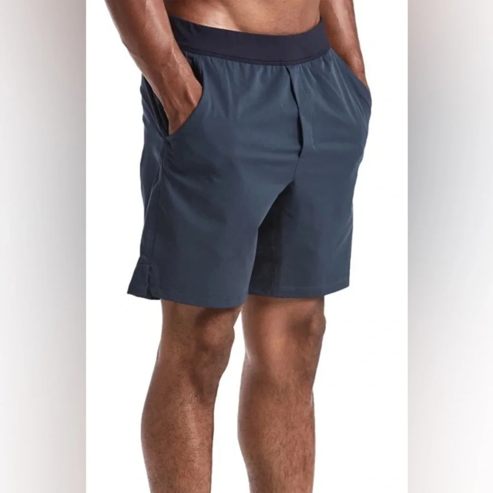 Public Rec Flex Shorts 36 navy blue pockets lined athletic workout Athleisure